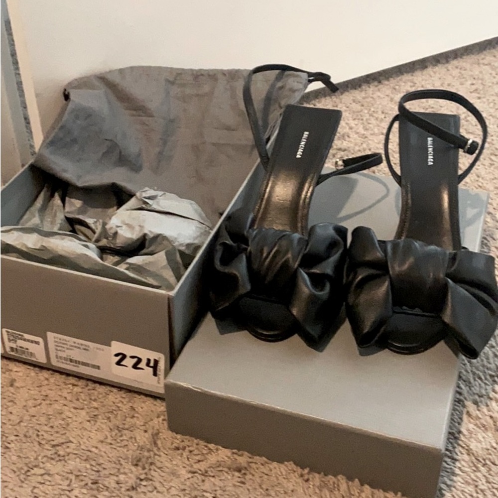 BALENCIAGA bow tie knife heels